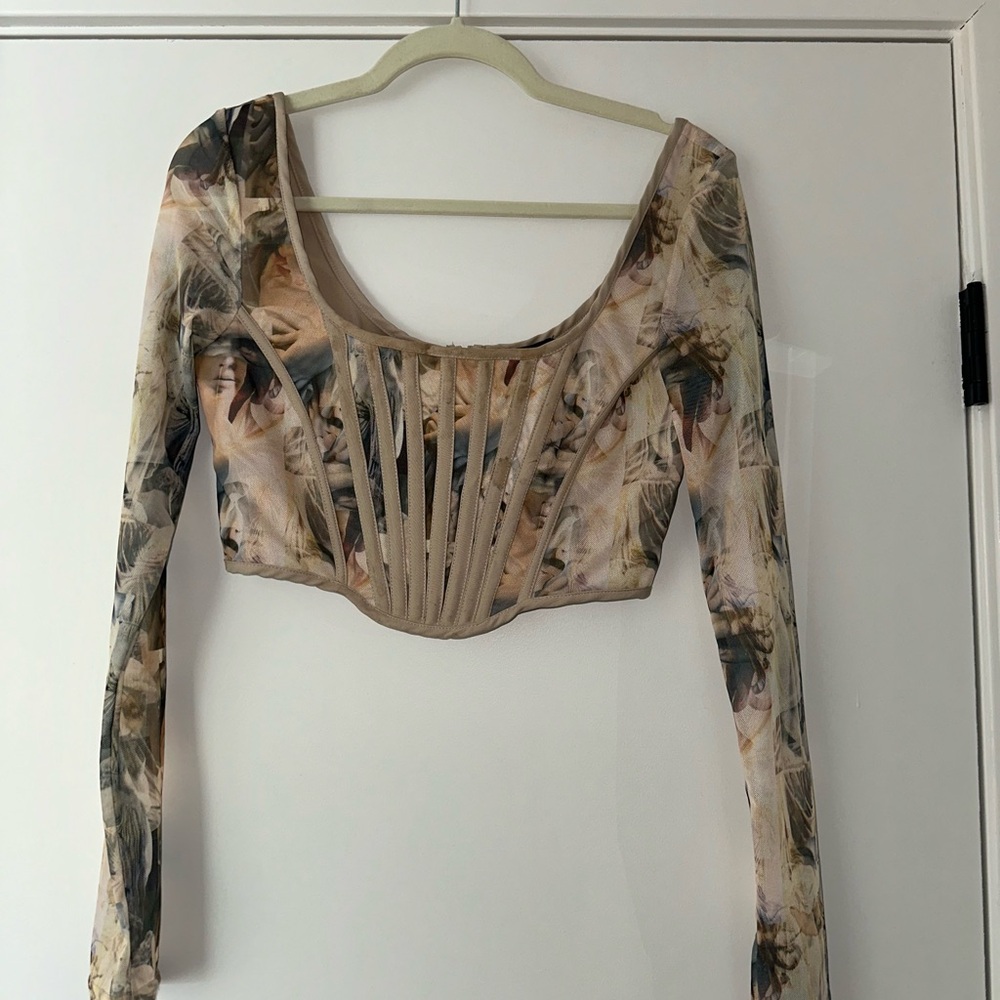Long Sleeve Corset Top